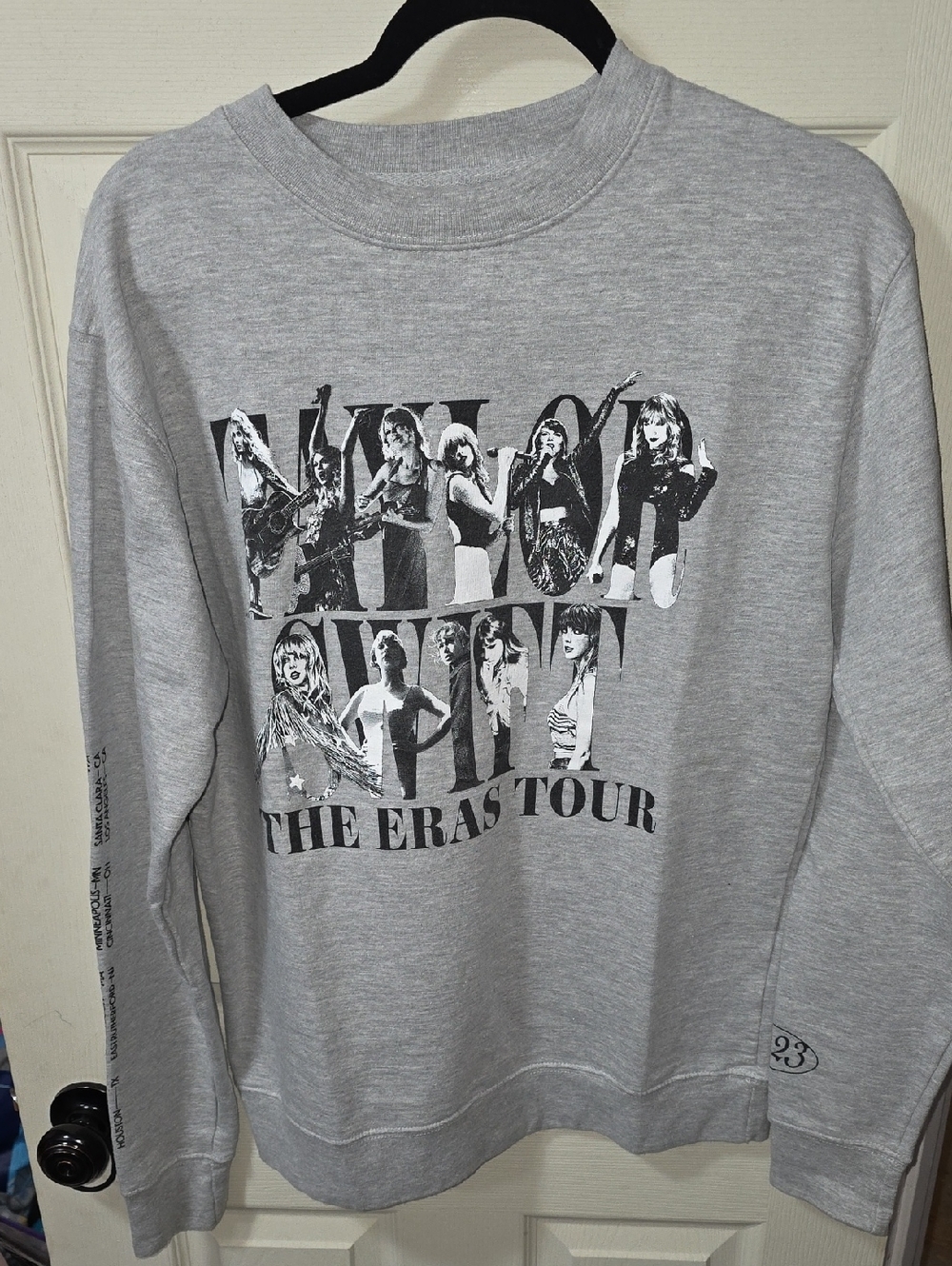 Taylor Swift Gray Crewneck Sweatshirt with Black Tour Graphic Size M
